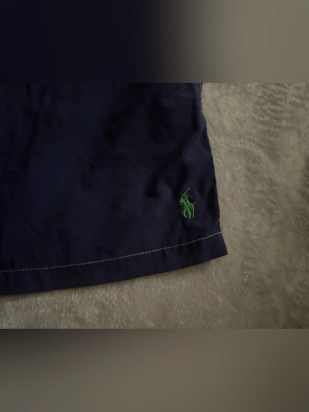 Polo Ralph Lauren Men's Solid Logo Swim Trunks M Navy Drawstring Elastic Waist